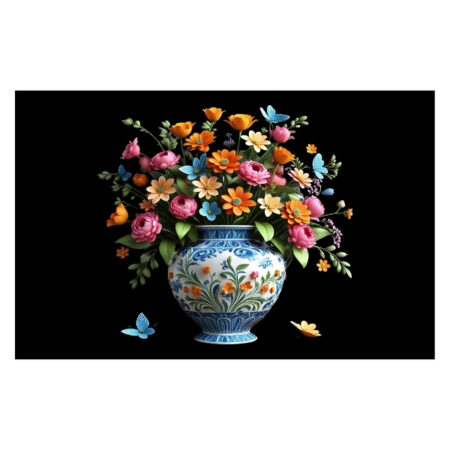 Papillon Inductie beschermer - Bonte bloemen in Luxe vaas - Afbeelding 3