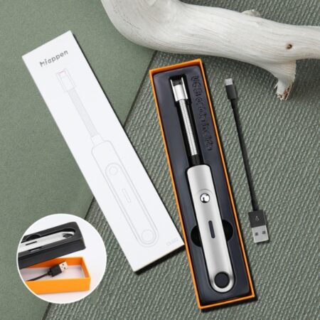Papillon - Lange Elektrische Aansteker - USB Oplaadbaar - Zilver - Afbeelding 6