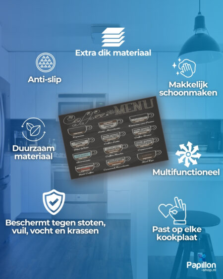 Papillon Inductie Beschermer - Coffee Menu - Afbeelding 3