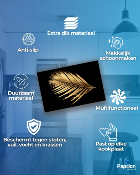 Papillon Inductie beschermer - Palmboomblad Goud - Afbeelding 3