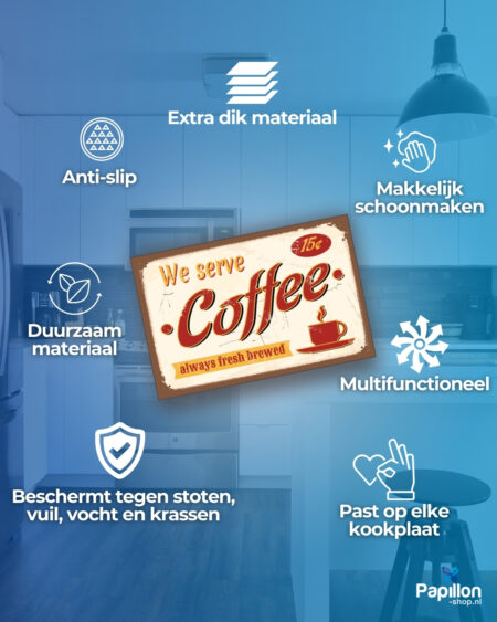 Papillon Inductie Beschermer - We Serve Coffee - Afbeelding 3